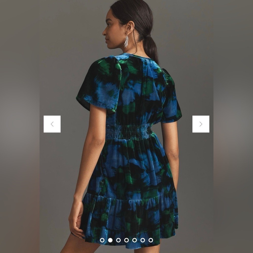 Anthropologie Somerset Velvet Mini Dress. XS Petite. It has pockets. NWT - Picture 2 of 7